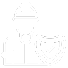 a worker with a shield icon